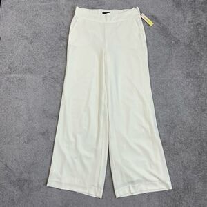 Summersalt Palazzo Pants Women’s 8 Cream Satin Wide Leg Elastic Paperbag NWT